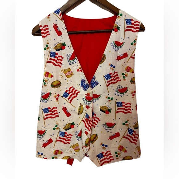 Vintage Daisy Kingdom Patty's Picnic USA Vest Handmade 1997 size large - Picture 2 of 15
